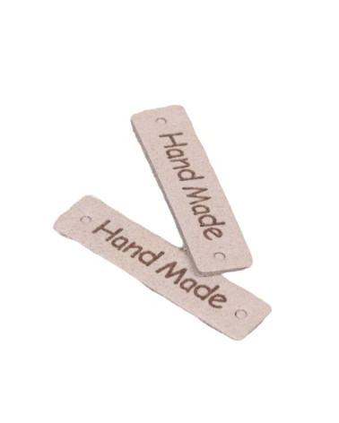 Lot de 5 étiquettes "handmade" 40x10mm  gris
