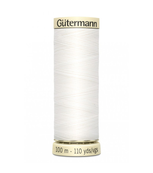 Gütermann thread spool 100m white polyester - 0001