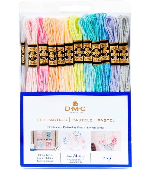 DMC Assortimento di fili Mouliné Spécial 117MC - Colore passione, 100% cotone - 12 matassine da 4 metri