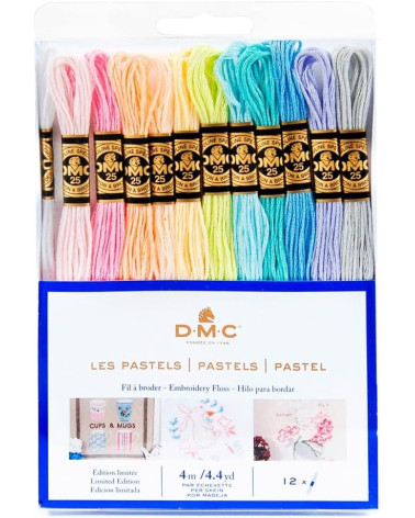 DMC-Sortiment an Mouliné Spécial 117MC-Fäden – Passionsfarbe, 100 % Baumwolle – 12 Stränge à 4 Meter