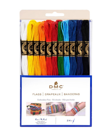 DMC Assortiment de fils Mouliné Spécial 117MC - Coloris Passion, 100% coton - 12 échevettes de 4 mètres