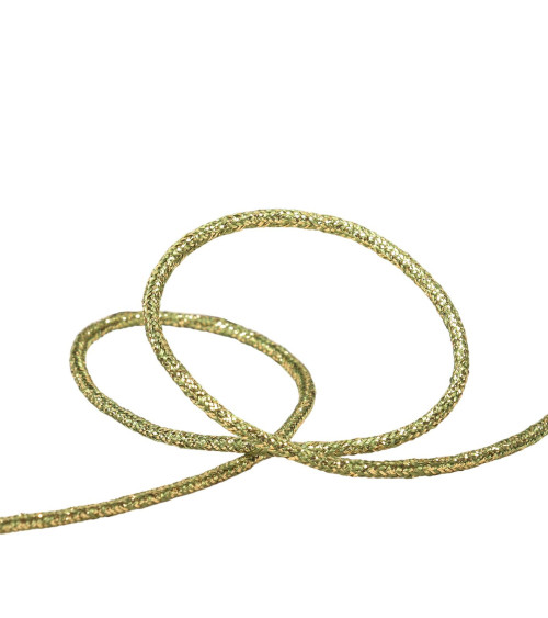 Heathered metal cord 2mm khaki/gold per meter