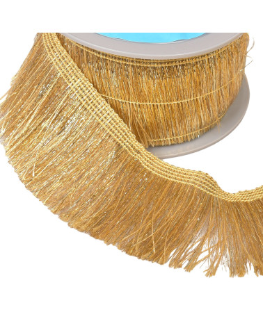 Iridescent fringe 65mm gold per meter