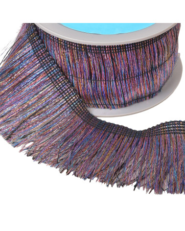 Iridescent fringe 65mm multi-colored per meter