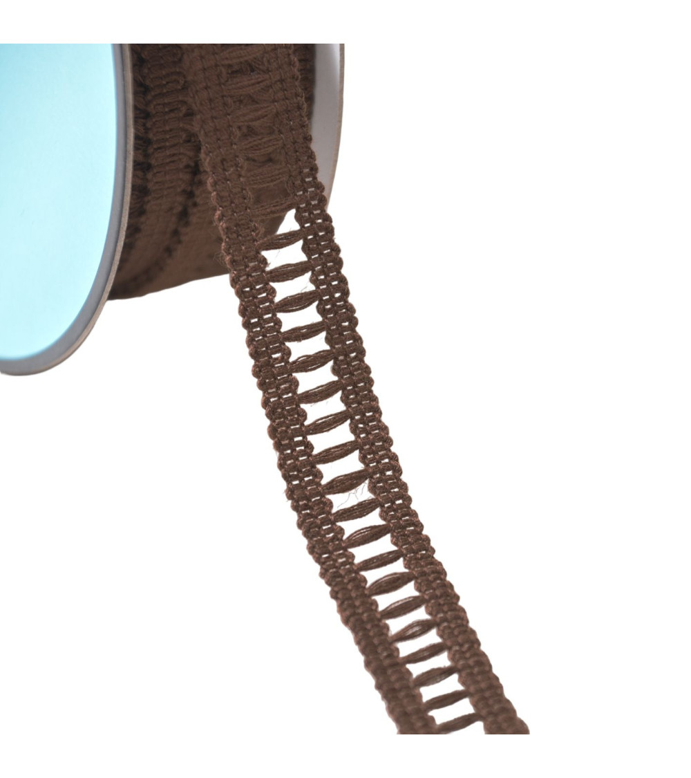 Day braid scale 15mm coffee brown by the meter