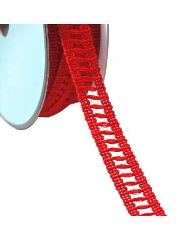 Hermès rotes Tagesgeflecht im Maßstab 15 mm, Meterware