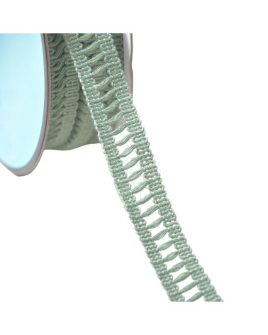 15mm almond green day scale braid by the meter