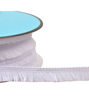 Small fringe 13mm white per meter
