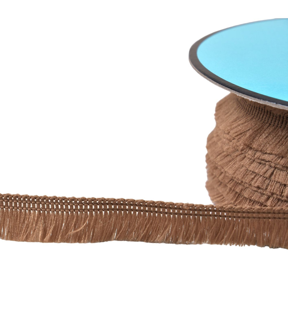 Small fringe 13mm chocolate brown per meter