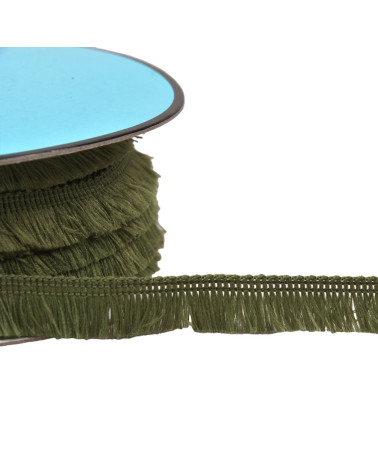 Small 13mm khaki fringe per meter