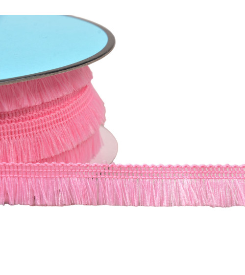 Petite frange 13mm rose clair au mètre