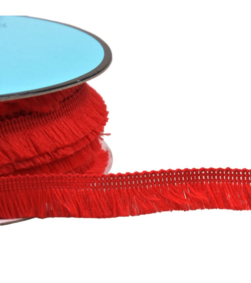 Petite frange 13mm rouge hermès au mètre