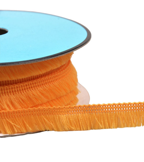 Petite frange 13mm jaune/orange au mètre