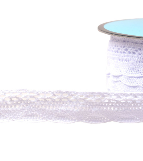 Dentelle éventail 19mm blanc au mètre