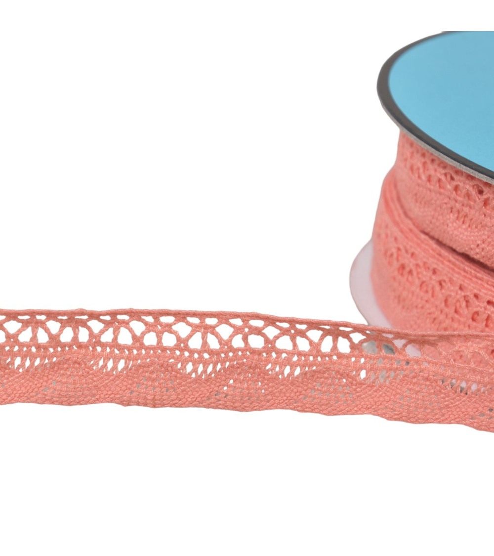 Fan lace 19mm salmon per meter