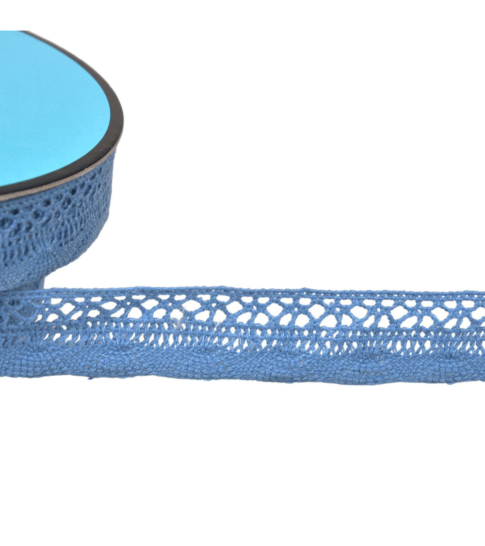 Fan lace 19mm gypsy blue by the meter