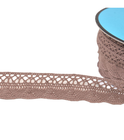Fan lace 19mm chocolate brown per meter
