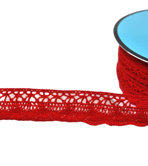 Hermès red fan lace 19mm per meter
