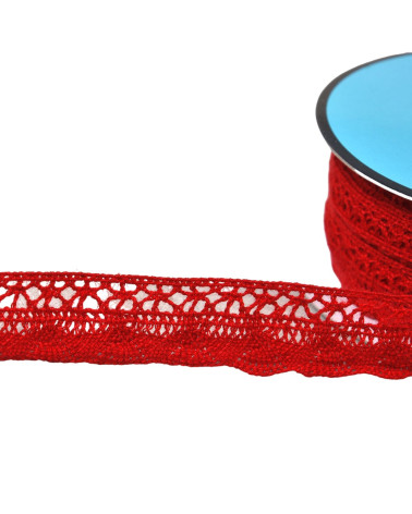 Hermès red fan lace 19mm per meter