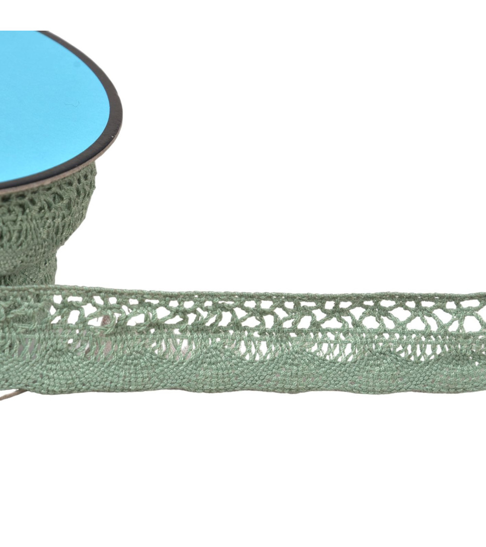 Fan lace 19mm almond green per meter
