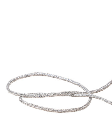 Bobine 30m cordon chiné métal 2mm argent