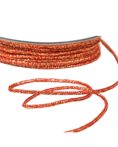 30 m Spule aus meliertem Metallband, 2 mm, Rotgold