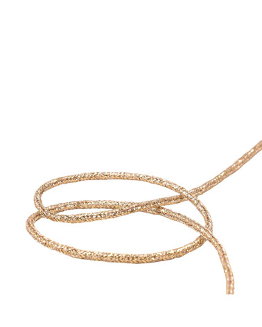 30 m Spule aus meliertem Metallkabel, 2 mm, Leinen/Gold