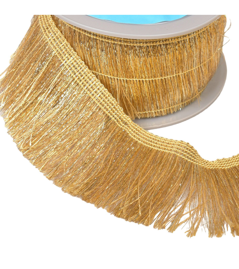 10m spool iridescent fringe 65mm gold