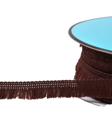 Spool of 25m small fringe 13mm coffee brown