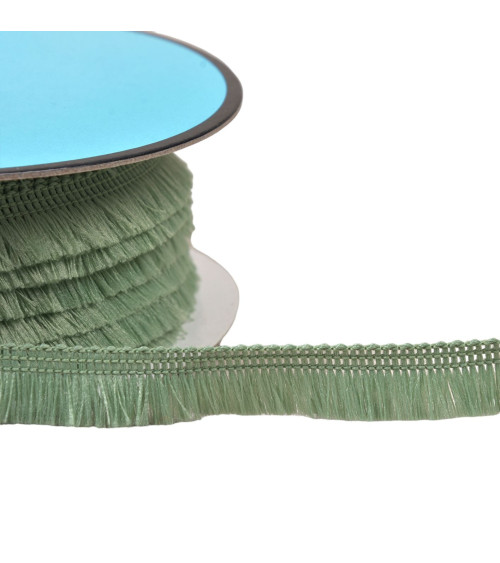 25m spool small fringe 13mm almond green