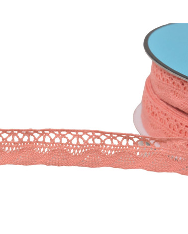 Spool of 25m fan lace 19mm salmon