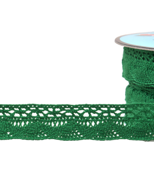 25m spool of fan lace 19mm dark green