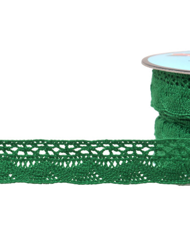 25m spool of fan lace 19mm dark green