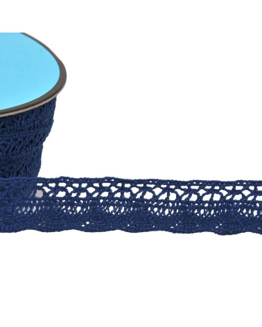 Bobina da 25 m di pizzo a ventaglio da 19 mm blu navy
