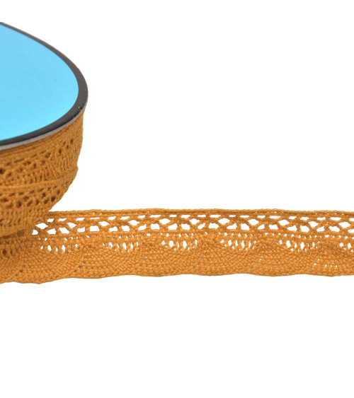 25m spool of fan lace 19mm mustard