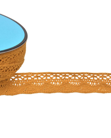 25m spool of fan lace 19mm mustard