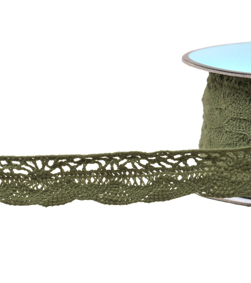 25m spool of fan lace 19mm khaki