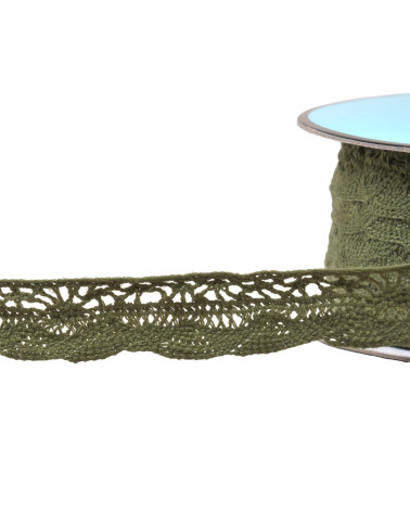 Spool of 25m fan lace 19mm khaki