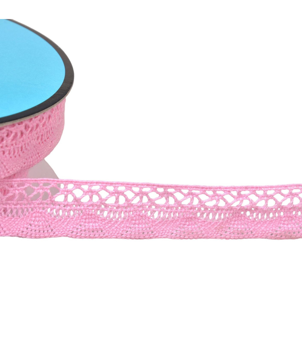 25m spool of fan lace 19mm light pink