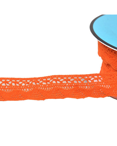 Bobina de 25m de encaje de abanico 19mm naranja