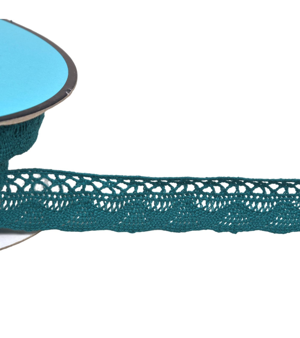 25m spool of fan lace 19mm duck blue