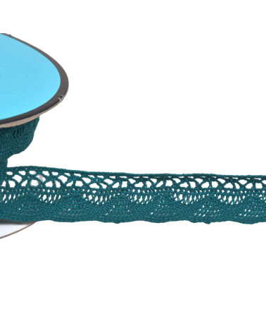 Bobina da 25 m di pizzo a ventaglio da 19 mm blu anatra