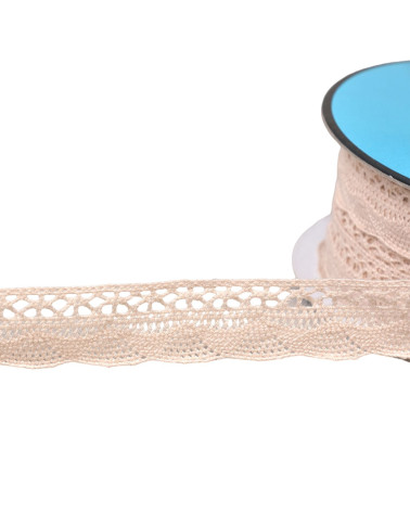 25m spool of fan lace 19mm ecru