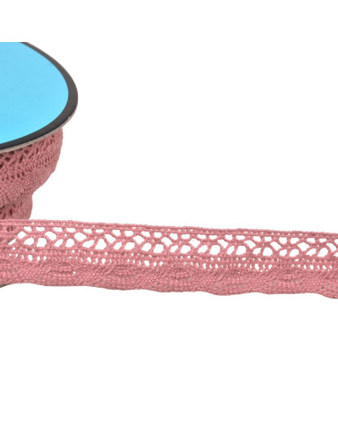 25m spool of fan lace 19mm old pink