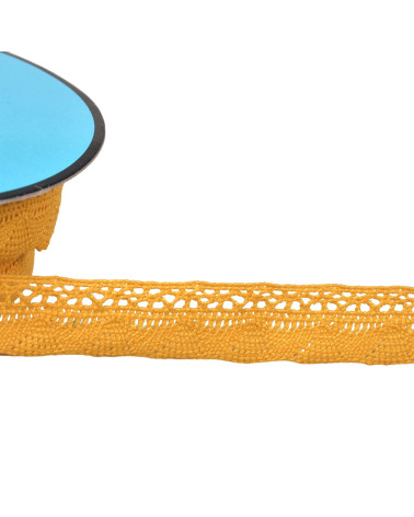 Bobine 25m dentelle éventail 19mm jaune/orange