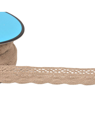 Bobina da 25 m di pizzo a ventaglio da 19 mm beige chiaro