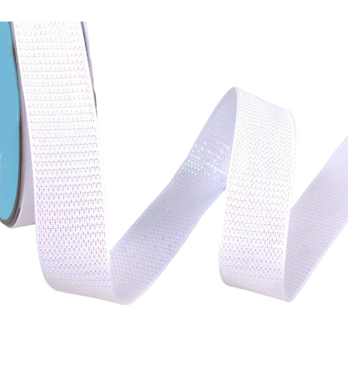 25m reel white metallic ribbon