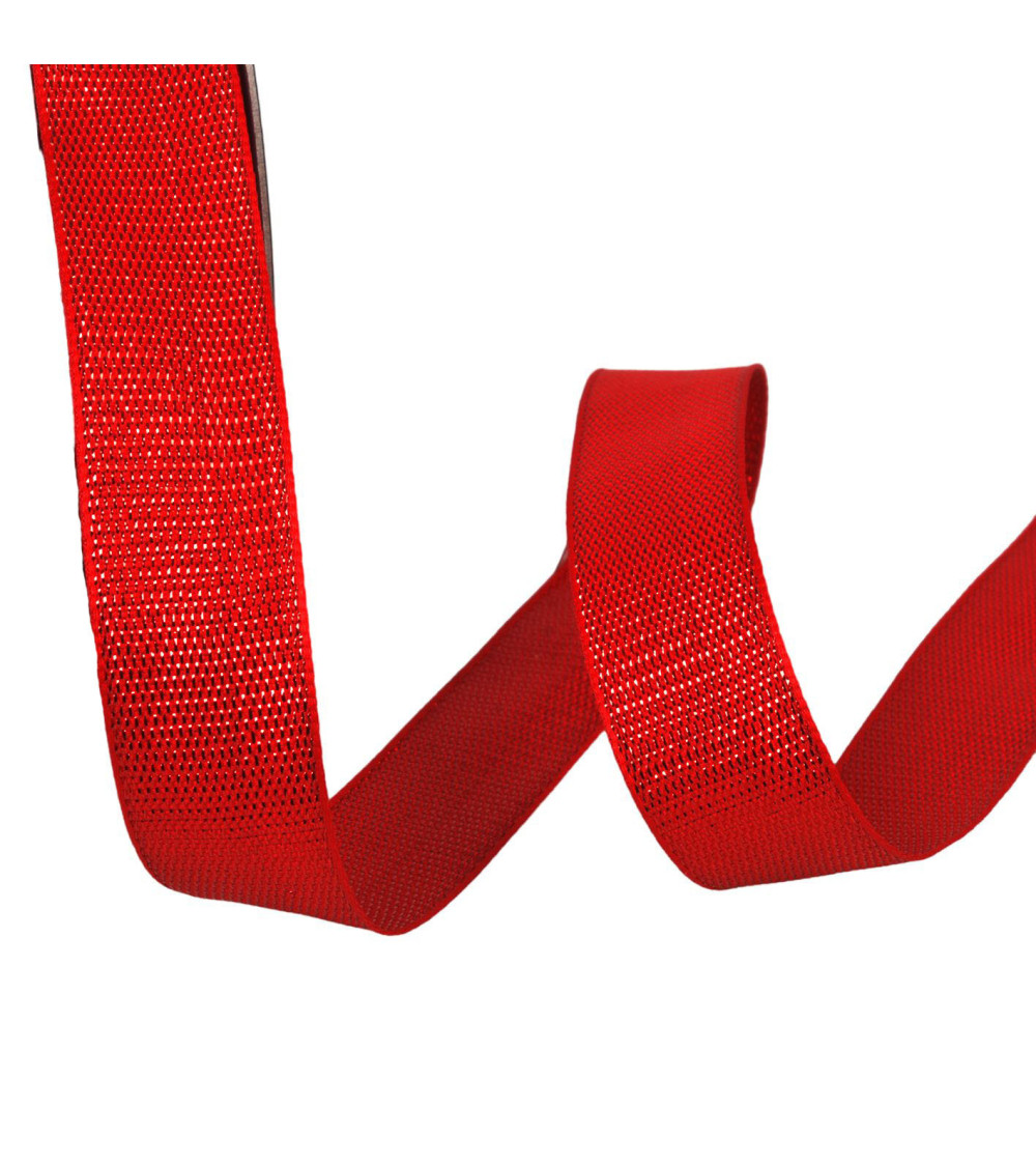 25m reel red metallic ribbon