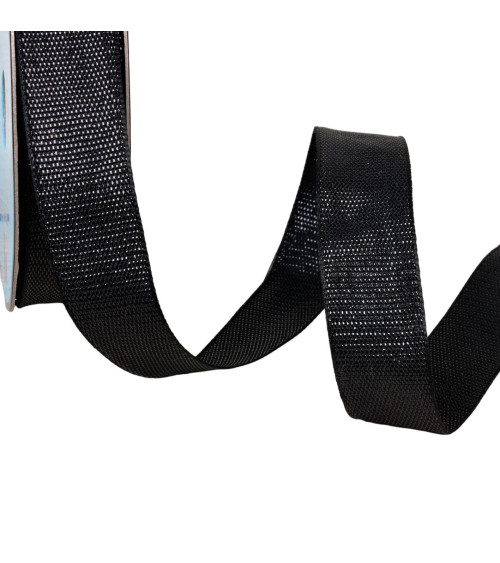 25m reel black metallic ribbon