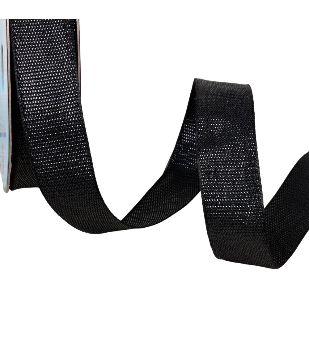 25m spool of black metallic ribbon
